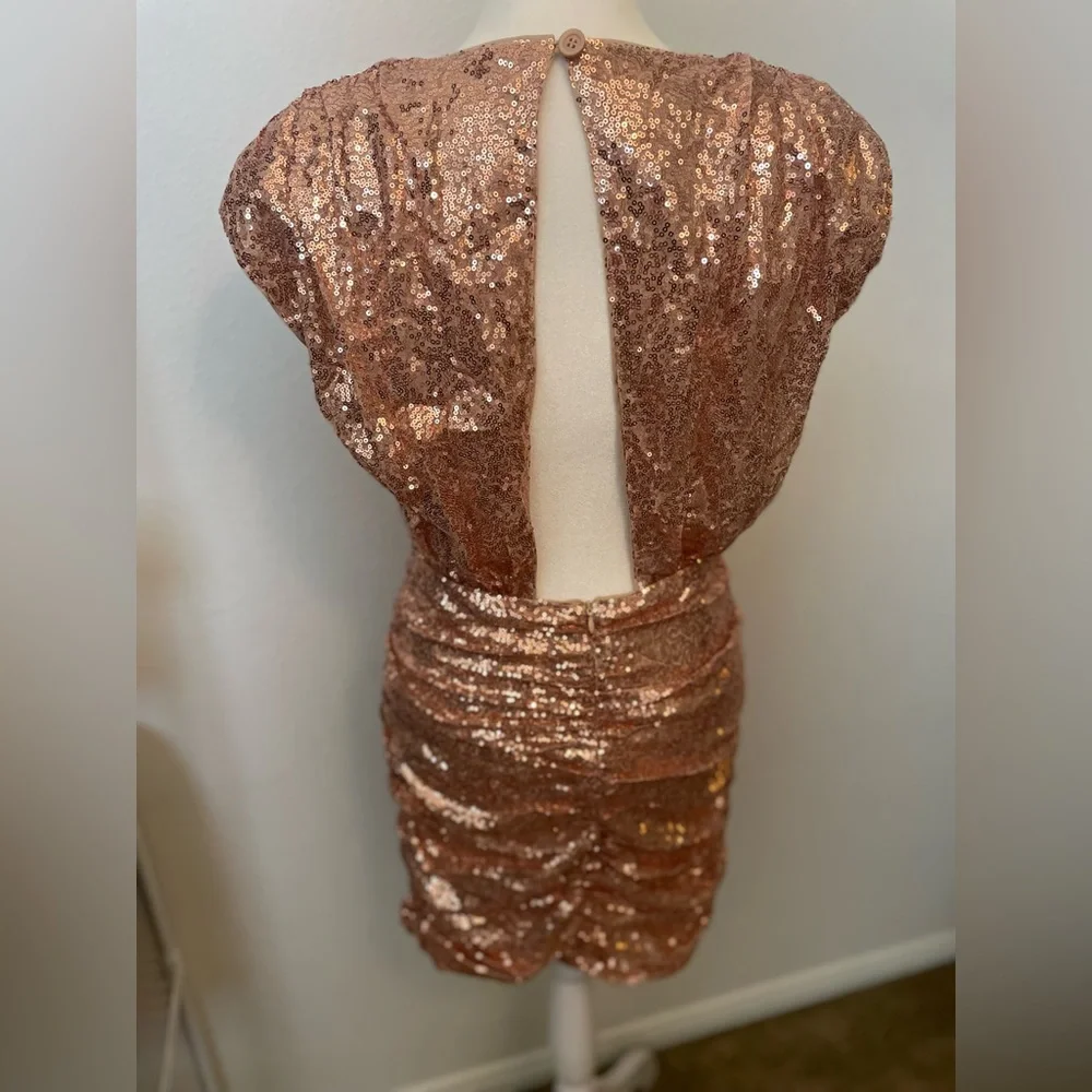 Style of CB Sequin Rose Gold Dress - Picture 4 of 9